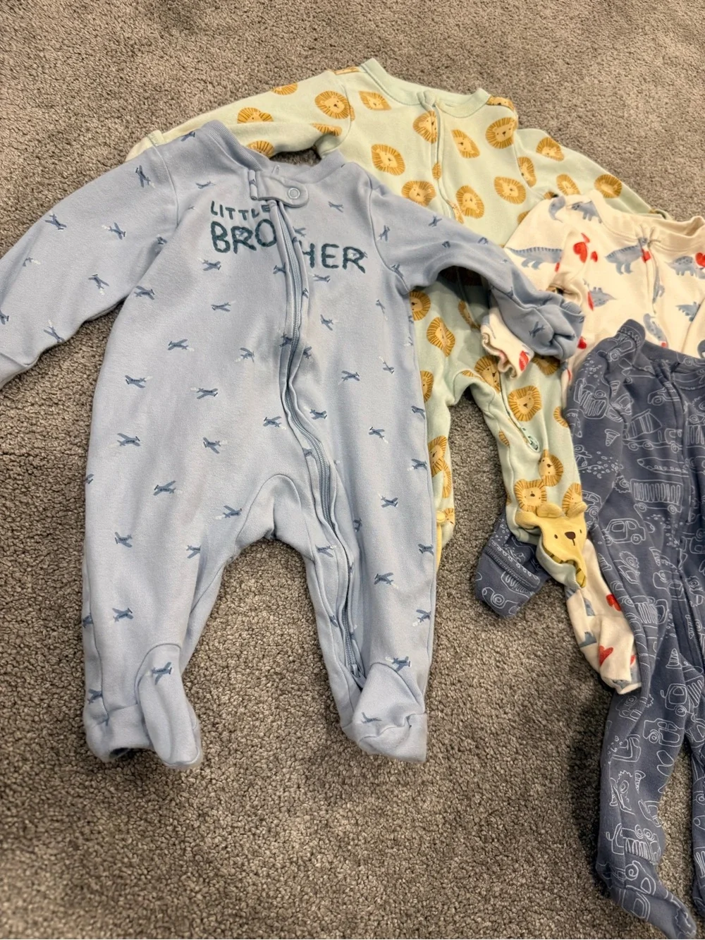 Carter's Mixed Baby Footed One-Piece Sleepers in Blue, Yellow, Cream